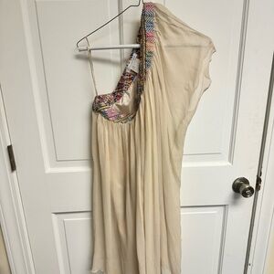 Elegant Cream One-Shoulder Dress